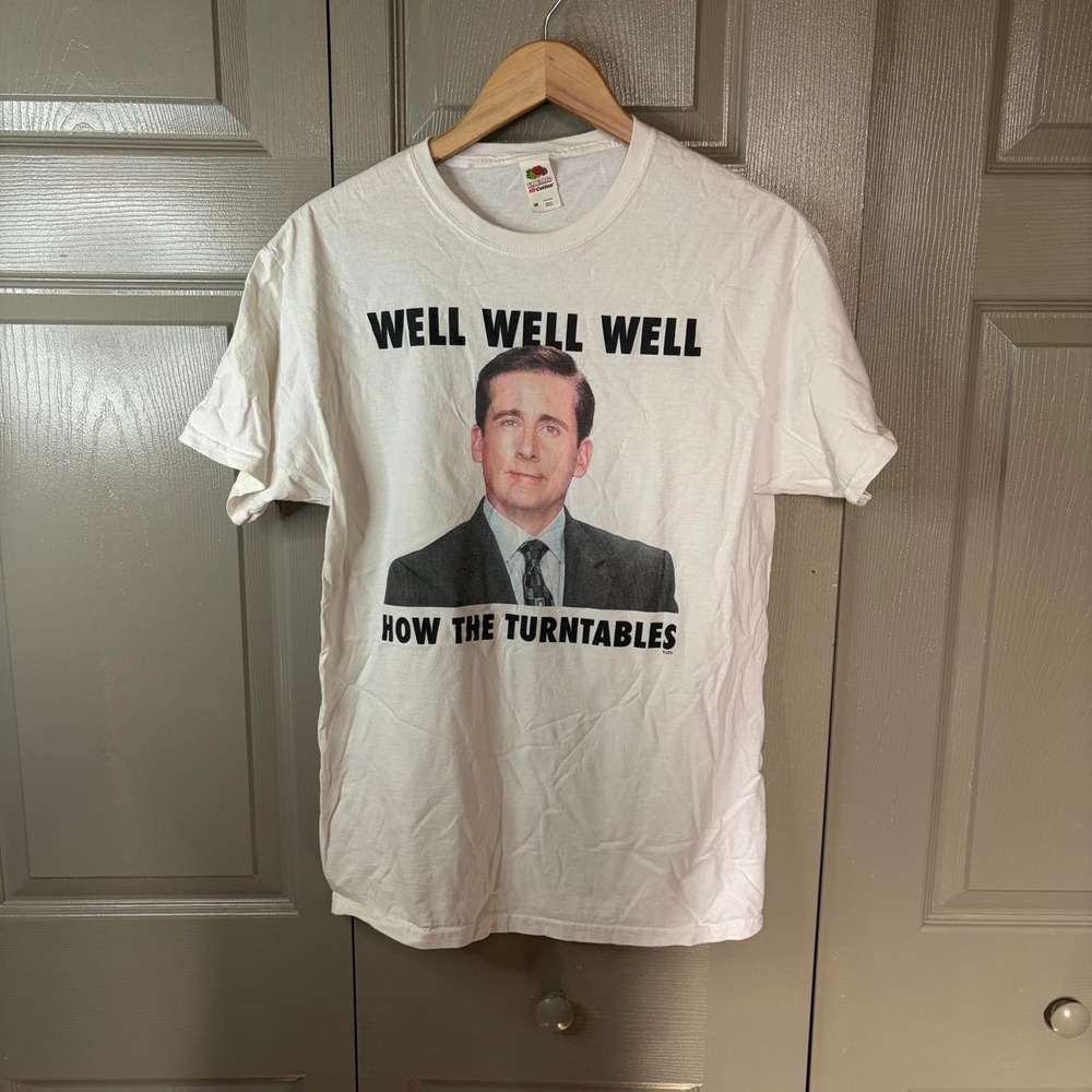 Fruit of the Loom The Office Michael Scott Turntables Graphic Tee Mens M White